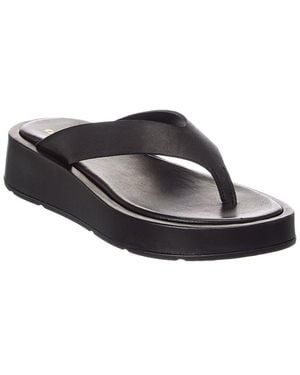 La Canadienne Aly Leather Platform Sandal - Black