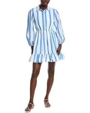 Garrie B Button Down Mini Dress - Blue