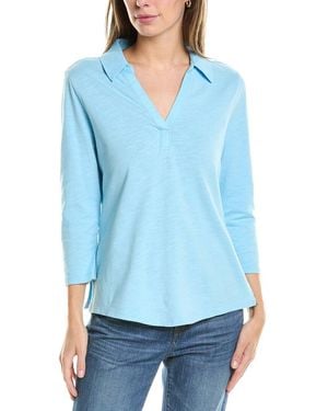 Tommy Bahama Cotton Johnny Collar Shirt - Blue