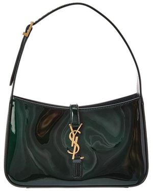 Saint Laurent Le 5 A 7 Patent Hobo Bag - Black