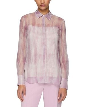 Lafayette 148 New York Scottie Silk Blouse With Cami - Pink