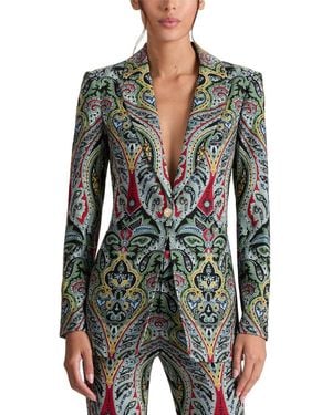 Alice + Olivia Breann Long Fitted Blazer - Multicolor