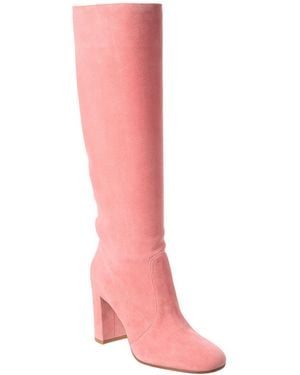 Gianvito Rossi Glen 85 Suede Knee-High Boot - Pink