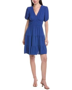 Maison Tara Swiss Dot Midi Dress - Blue