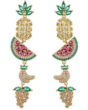 Eye Candy LA Cz Bali Tropical Fruit Drop Earrings - Metallic