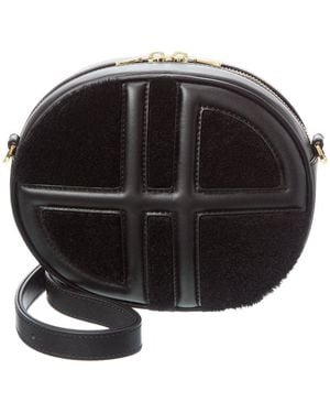 Patou Le Jp Leather & Shearling Shoulder Bag - Black