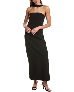 Endless Rose Neck Detail Fitted Maxi Dress - Black
