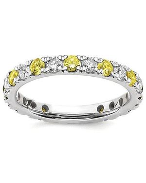 Lab Grown Gemstones 14K 1.75 Ct. Tw. Lab-Grown Diamond & Lab-Grown Sapphire Eternity Ring - White