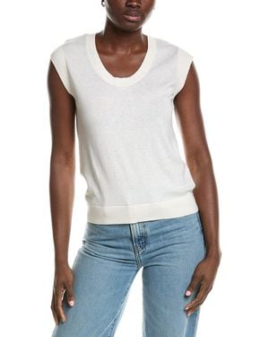 Minnie Rose Knit Cap Sleeve Cashmere-Blend Top - Blue