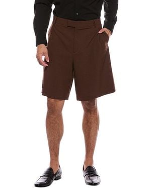 Valentino Bermuda Wool-Blend Short - Brown