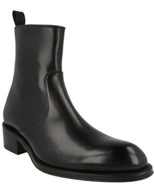 Brioni Vitello Roma Leather Boot - Black