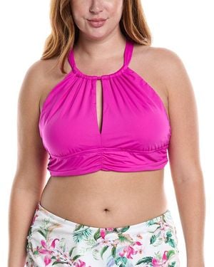 La Blanca Ig High Neck Midline Top - Pink