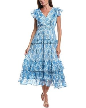 LAYERED WITH LOVE Embellished Maxi Dress - Blue