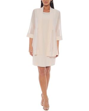 Marina Beaded Neck Mini Dress - Natural