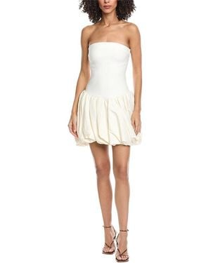 Jonathan Simkhai Pollie Bubble Hem Linen-Blend Mini Dress - White