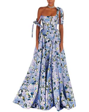 Homeyee Printed Maxi Dress - Blue