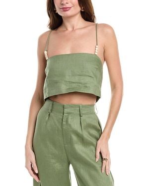 Faithfull the Brand Chianti Linen Top - Green