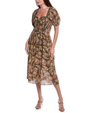 Sam Edelman Irin Corset Seamed Midi Dress - Brown