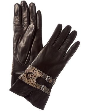 Portolano Double Belt Leather Gloves - Brown
