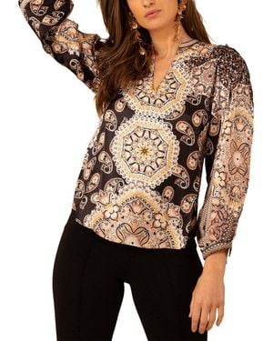 Hale Bob Washed Charmeuse Top - Black