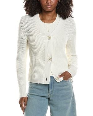Reiss Ariana Chunky Rib Linen-Blend Cardigan - White