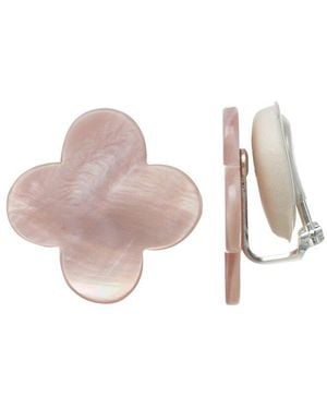 Margo Morrison Silver Pearl Clip-on Earrings - Pink