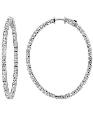 Created Forever 14K 5.76 Ct. Tw. Lab-Grown Diamond Hoop Clip-On Earrings - White