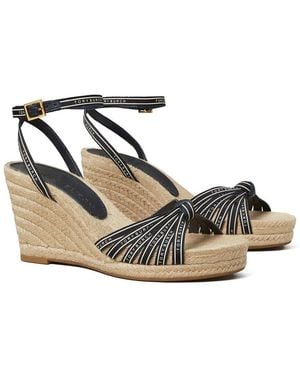Tory Burch Tory Ribbon Wedge Espadrille - Metallic