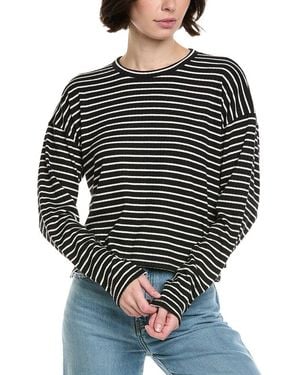 Rag & Bone The Knit Stripe Crewneck Pullover - Grey
