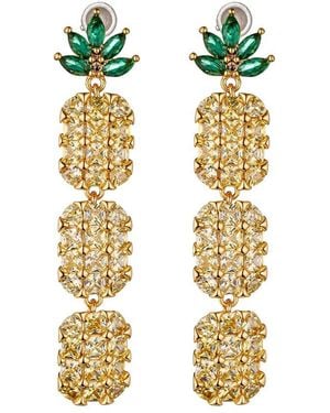 Eye Candy LA Cz Pineapple Drop Earrings - Metallic