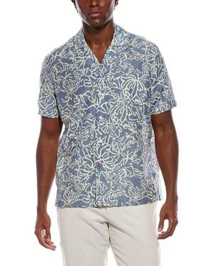 Isaia Silk-Blend Sport Shirt - Blue