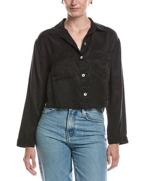 Bella Dahl Button Down Cropped Shirt - Black
