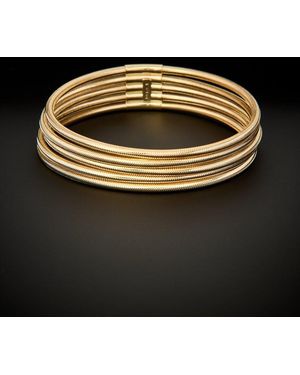 Italian Gold 14k Mesh Stretch Bracelet - Black