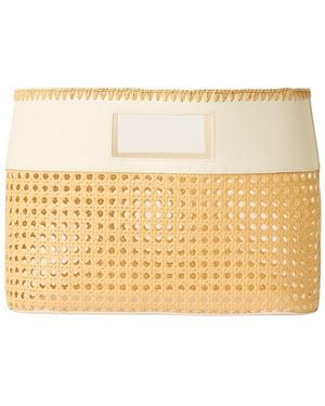 BTB Los Angeles Ellie Small Cane & Leather Tote - Metallic