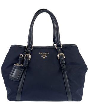 Prada Tessuto Nylon Tote (Authentic Pre-Loved) - Blue