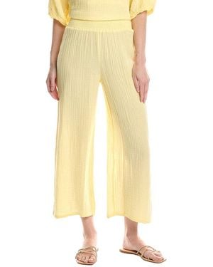 Michael Stars Medina Smocked Waist Cropped Pant - Yellow