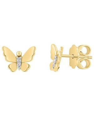 Effy Fine Jewelry 14K 0.03 Ct. Tw. Diamond Earrings - Metallic
