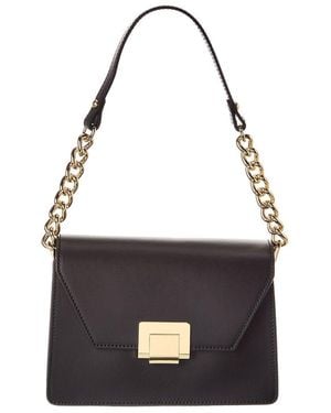Italian Leather Chain Crossbody - Black