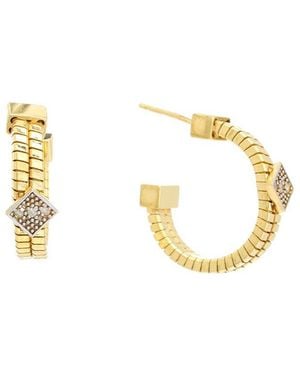 Meshmerise 18K Over 0.03 Ct. Tw. Diamond Earrings - Metallic