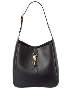 Saint Laurent Le 5 Supple Leather Hobo Bag - Black