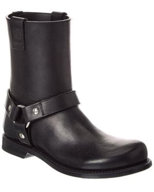 Loewe Campo Leather Biker Boot - Black