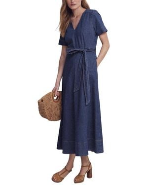 Boden V-Neck Denim Dress - Blue