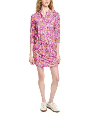 IBKUL 3/4-Sleeve Drawstring Dress - Pink