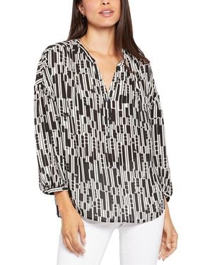 NYDJ Paulina Peasant Blouse - Black