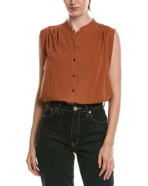 Anne Klein Petite Button Front Shirt - Black