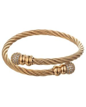 Eye Candy LA Titanium Cz Henry Wire Cuff Bracelet - Metallic