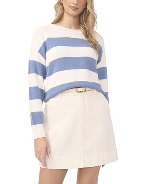 Vince Camuto Wide Striped Rollneck Top - Blue
