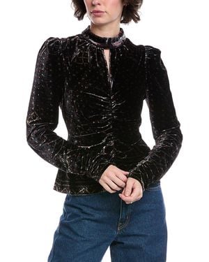 Sea Delphine Crushed Velvet Top - Black