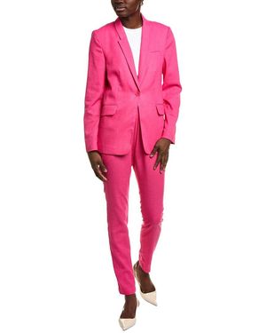 BGL 2Pc Linen-Blend Blazer & Pant Set - Pink