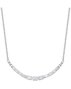 Genevive Jewelry Curved Necklace - White